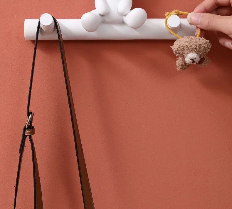 Cartoon Bear Hook Porch Key Hook Clothes Rack Wall Coat Keychain Bathroom Accessories Holder Hook Hat Clothes Display Stands