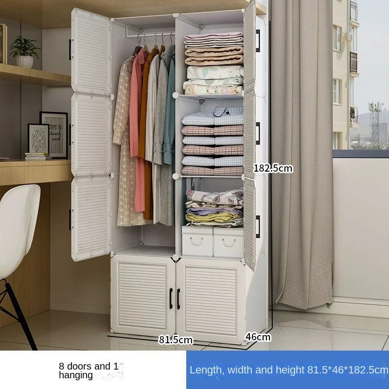Simplicity Household Bedroom Dustproof Clothes Cabinets For Plastic Assemble Storage Rack Foldable Multilayer Wardrobe Furniture