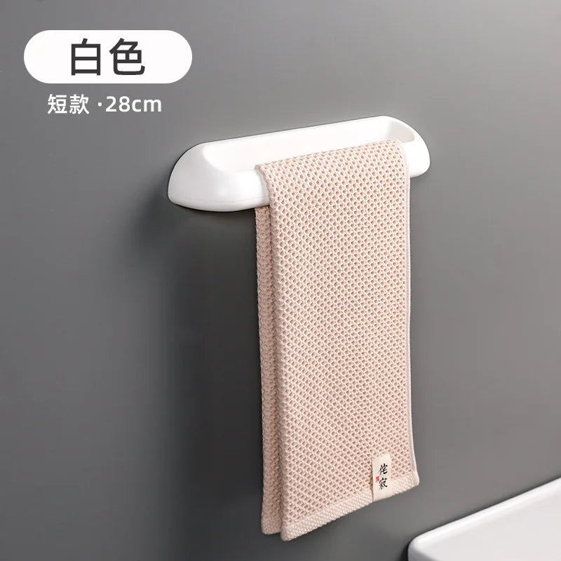 Hand Towel Bar Self Adhesive Wall Mounted Bathroom Towel Holder Kitchen Dishcloth Storage Rod ABS Material