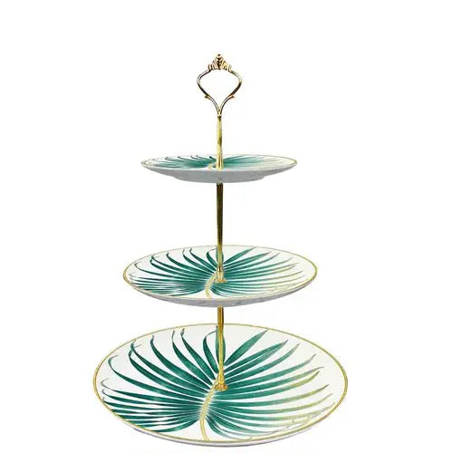 New Palm Leaf Nordic Style Tableware Hotel Household Bone Porcelain Plate Coffee Set Mug Disk Set Dinner Plates Ceramic Plate