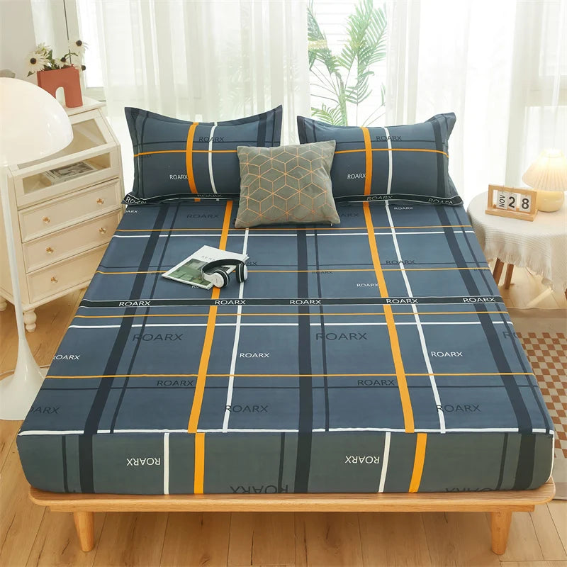 Yaapeet Home Textile Cartoon Blue Whale Bedding Fitted Sheet King Queen Single Size Boy Girl Kid Bed Mattress Cover Protector