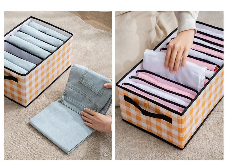 Foldable Wardrobe Closet Bedroom Storage Clothes Sock Bra Pants Organizer Underwear Box Stackable Drawers For Cabinet Save Space