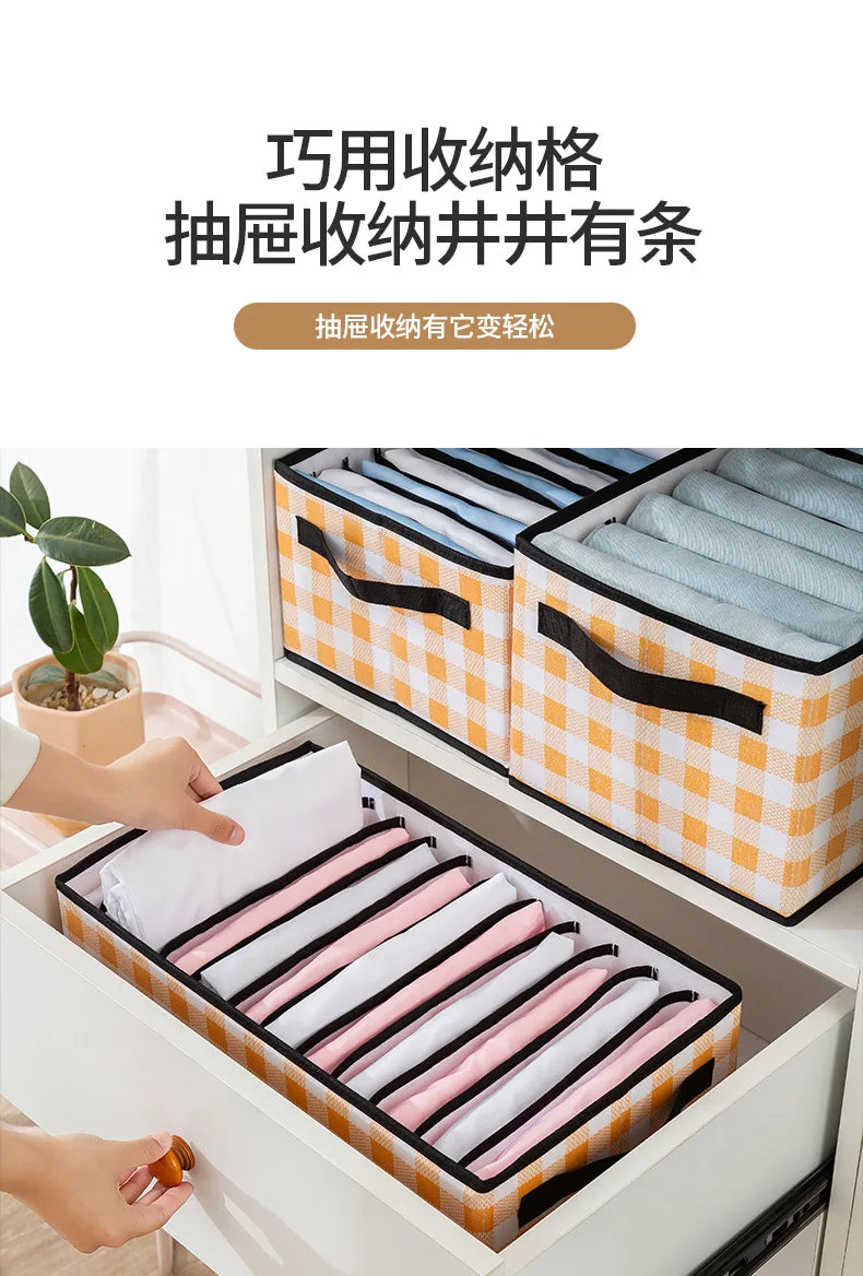 Foldable Wardrobe Closet Bedroom Storage Clothes Sock Bra Pants Organizer Underwear Box Stackable Drawers For Cabinet Save Space
