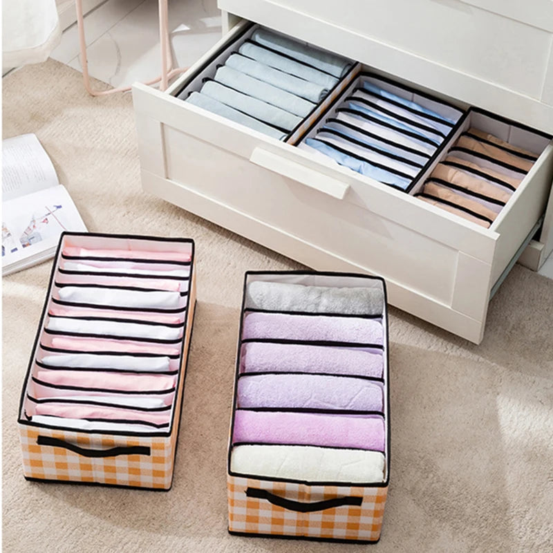Foldable Wardrobe Closet Bedroom Storage Clothes Sock Bra Pants Organizer Underwear Box Stackable Drawers For Cabinet Save Space