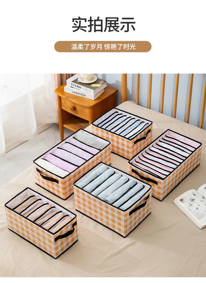 Foldable Wardrobe Closet Bedroom Storage Clothes Sock Bra Pants Organizer Underwear Box Stackable Drawers For Cabinet Save Space