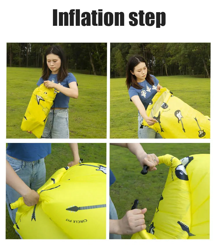 Outdoor Picnic Light Inflatable Sofa, Beach Bag, Camping Deck Chair, Portable Sofa, 200kg Load, Indoor