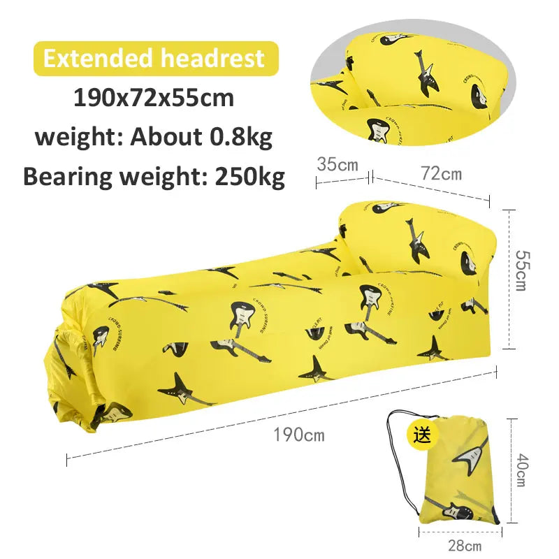 Outdoor Picnic Light Inflatable Sofa, Beach Bag, Camping Deck Chair, Portable Sofa, 200kg Load, Indoor