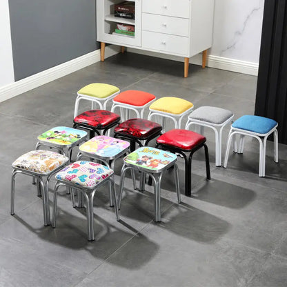 Modern Household Padded Stool Living Room Round Bench Coffee Table Step Stools Student Dormitory Solid Color Small Low Chairs