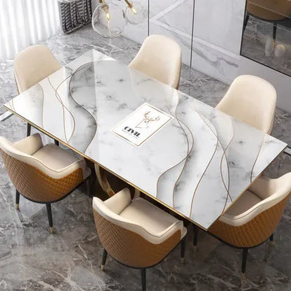 New Arrive Geometric Marble Elk PVC Waterproof Table Cloth Oil Table Cover Glass Soft Cloth Dining Table Mat Home Protection