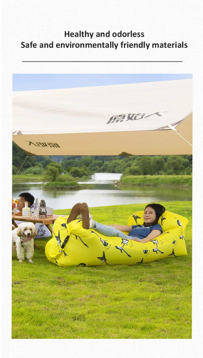 Outdoor Picnic Light Inflatable Sofa, Beach Bag, Camping Deck Chair, Portable Sofa, 200kg Load, Indoor