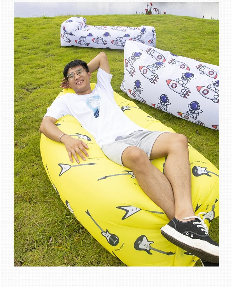 Outdoor Picnic Light Inflatable Sofa, Beach Bag, Camping Deck Chair, Portable Sofa, 200kg Load, Indoor