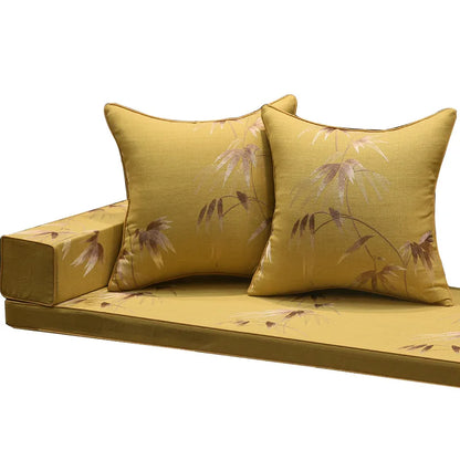 Bamboo Embroidered Chinese Style Office Chair Cushion Cotton Linen High Qualtity Non-slip Home Decoration Seat Cushion