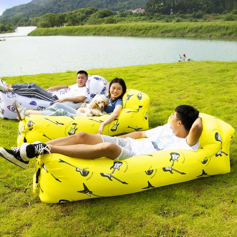 Outdoor Picnic Light Inflatable Sofa, Beach Bag, Camping Deck Chair, Portable Sofa, 200kg Load, Indoor