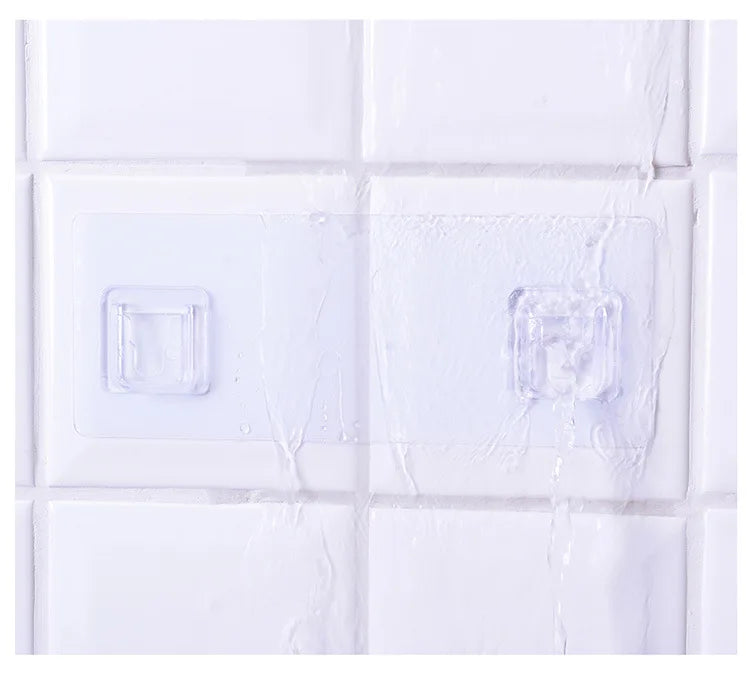 1PCS Double-sided Adhesive Wall Hook Wall Hook Hanger Strong Transparent Suction Cup Wall Storage Shelf for Kitchen Bathroom