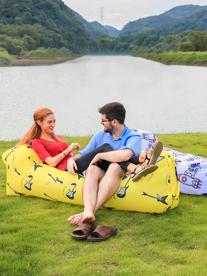 Outdoor Picnic Light Inflatable Sofa, Beach Bag, Camping Deck Chair, Portable Sofa, 200kg Load, Indoor