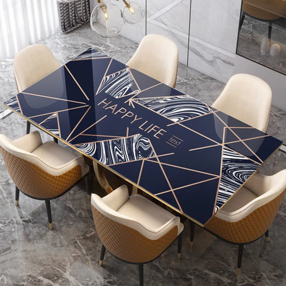 New Arrive Geometric Marble Elk PVC Waterproof Table Cloth Oil Table Cover Glass Soft Cloth Dining Table Mat Home Protection