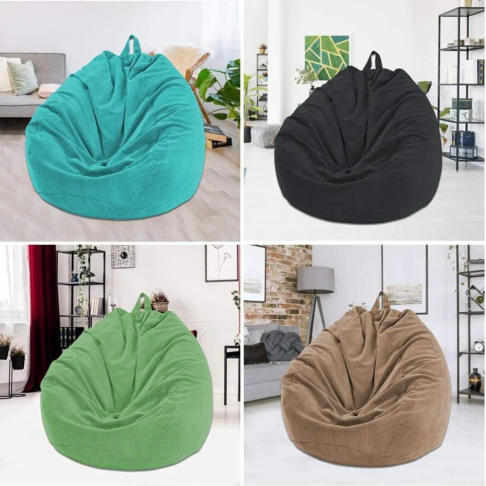 10 Color Lazy Sofas Cover Chairs big with Inner Liner Warm Corduroy Lounger Seat Bean Bag Pouf Puff Couch Tatami Living Room