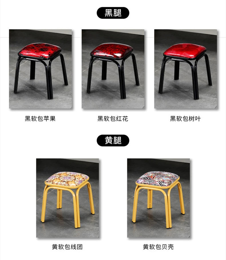 Modern Household Padded Stool Living Room Round Bench Coffee Table Step Stools Student Dormitory Solid Color Small Low Chairs