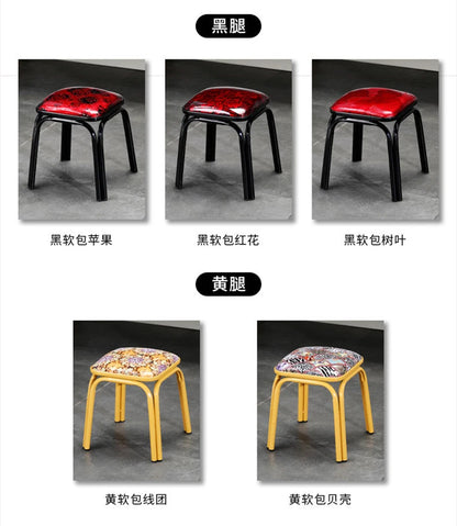 Modern Household Padded Stool Living Room Round Bench Coffee Table Step Stools Student Dormitory Solid Color Small Low Chairs