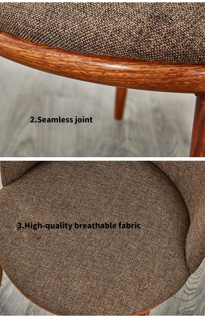 Dining Room Chairs Nordic Style Dining Table With Chairs Set Furniture Cotton Linen Solid Wood Hotel Kitchen Restaurant Stool