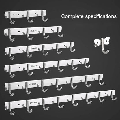 304 Stainless Steel Hook Punch-free Hooks Bathroom Towel Hook Strong Seamless Kitchen Hooks Metal Storage Rack Organizer WB 083