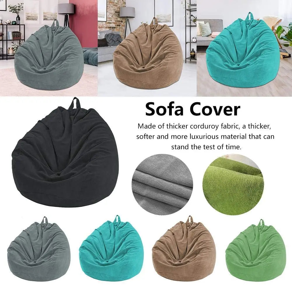 10 Color Lazy Sofas Cover Chairs big with Inner Liner Warm Corduroy Lounger Seat Bean Bag Pouf Puff Couch Tatami Living Room