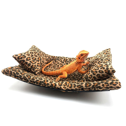Metal Bearded Dragon Hammock leopard print Lizard Hammock  Bearded Dragons Hammock With Metal shelf Small Pet Gecko Hammock