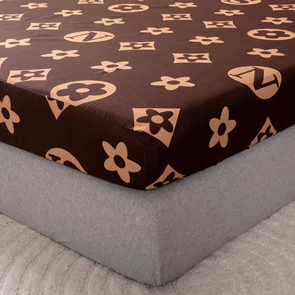 Luxury Flower Bed Sheet +Pillowcase Mattress Covers Fitted Sheet Sets With Elastic