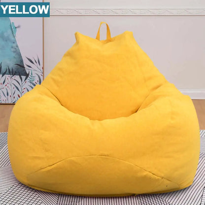 Large Small Lazy BeanBag Sofas Cover Chairs without Filler Linen Cloth Lounger Seat Bean Bag Pouf Puff Couch Tatami Living Room