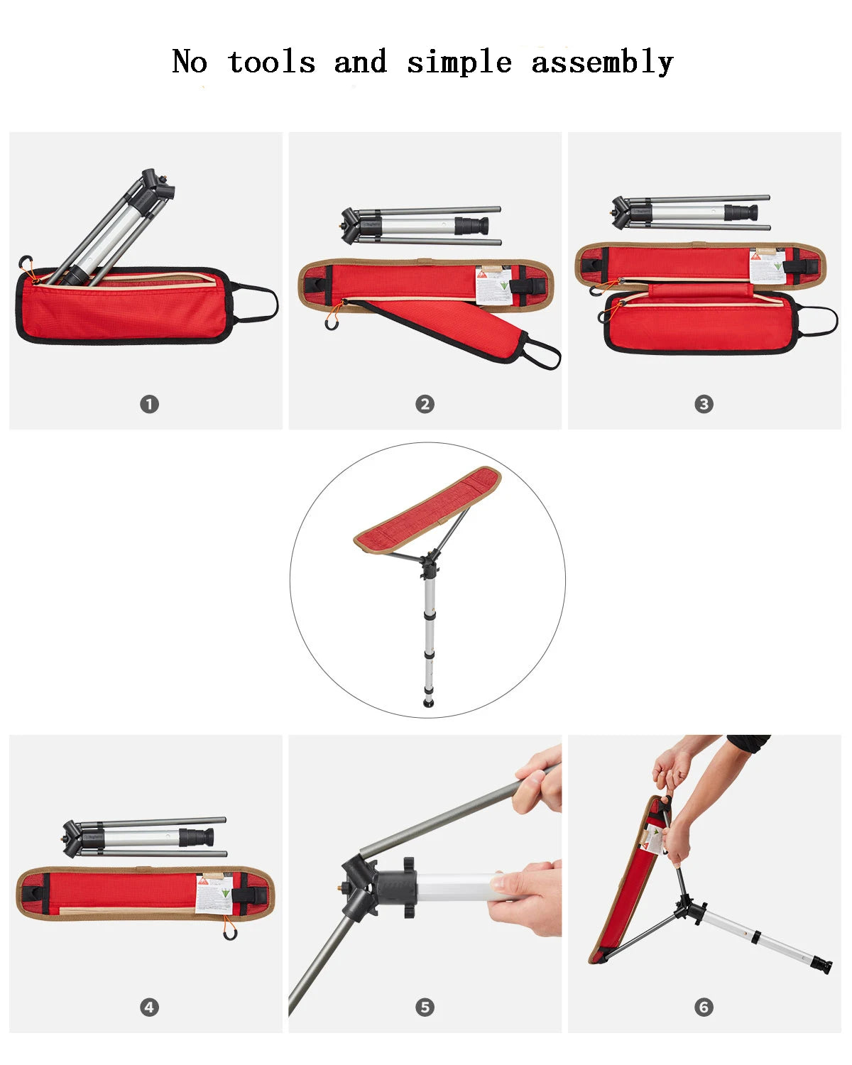 Outdoor Furniture Fishing Chair Adjustable Telescopic Stool Portable Folding Beach Chair Multifunctional Camping Folding Stool