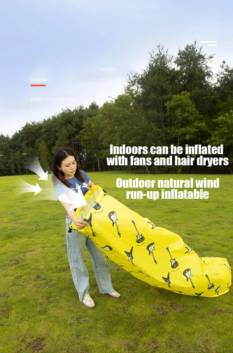 Outdoor Picnic Light Inflatable Sofa, Beach Bag, Camping Deck Chair, Portable Sofa, 200kg Load, Indoor