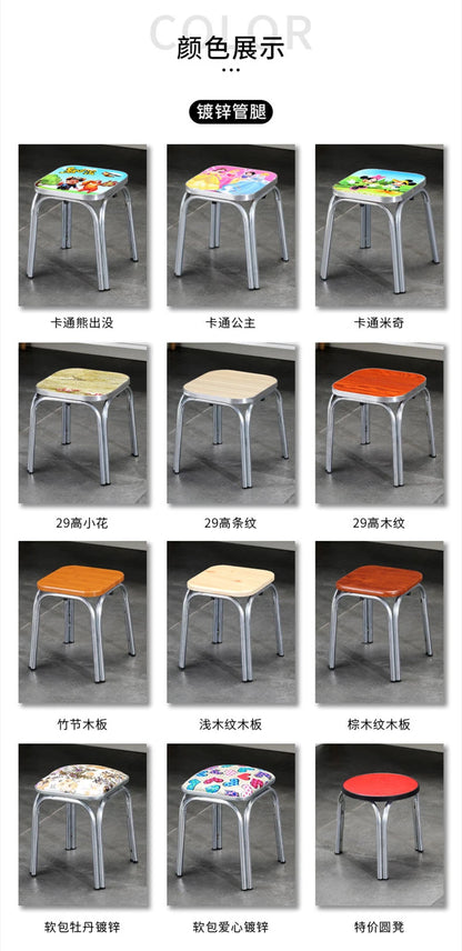 Modern Household Padded Stool Living Room Round Bench Coffee Table Step Stools Student Dormitory Solid Color Small Low Chairs