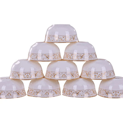 10pcs/set Chinese Dining Room Ceramic Tableware  4.5*inch Deep Jingdezhen Bone China Porcelain Dinnerware Rice bowl ceramic bowl