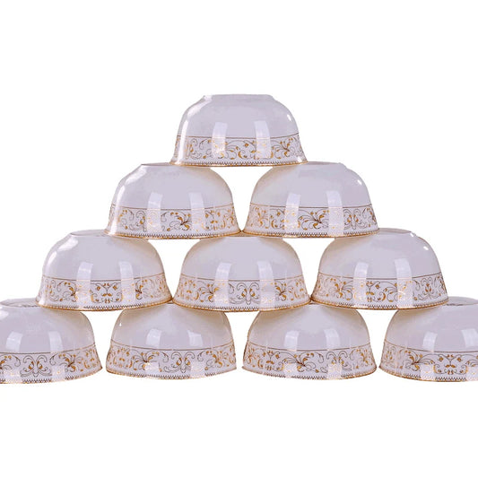 10pcs/set Chinese Dining Room Ceramic Tableware  4.5*inch Deep Jingdezhen Bone China Porcelain Dinnerware Rice bowl ceramic bowl