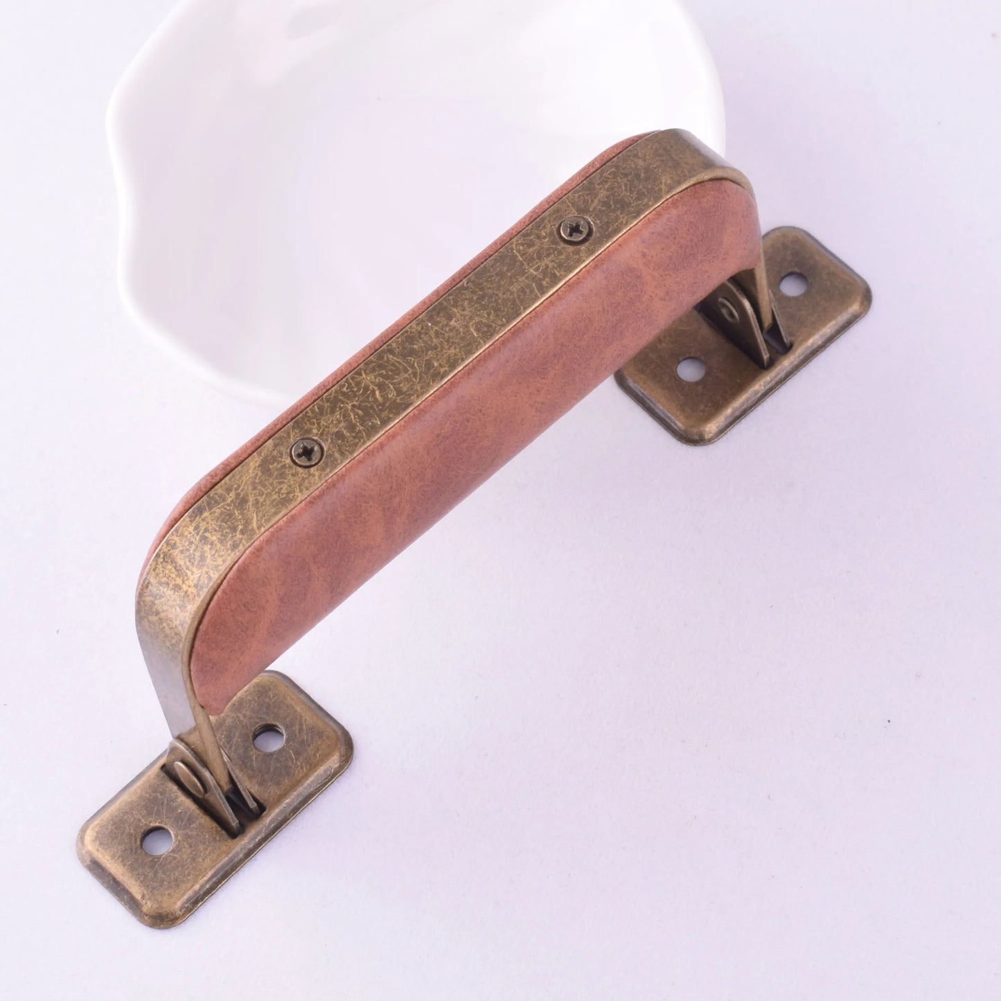 Luggage Handle Leather Handle Pull Handle Suitcase Side Holder for Cabinet Dresser Toolbox Luggage Trunk Replacement 1pcs