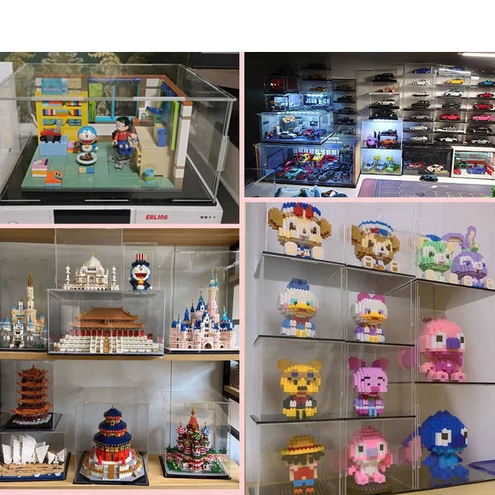 10-40cm Display Box for Collectibles Assemble Clear Acrylic Case Dustproof Protection Showcase for Action Figures Organizing Toy
