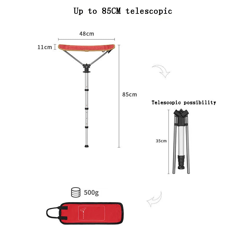 Outdoor Furniture Fishing Chair Adjustable Telescopic Stool Portable Folding Beach Chair Multifunctional Camping Folding Stool
