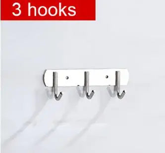 304 Stainless Steel Hook Punch-free Hooks Bathroom Towel Hook Strong Seamless Kitchen Hooks Metal Storage Rack Organizer WB 083