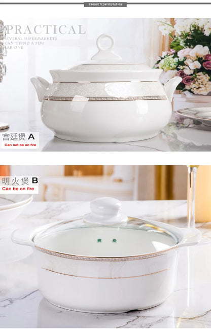 porcelain dinner set 60 pcs jingdezhen ceramics chinese dishes dishes set  Rice Bowl Salad Noodles Bowl Dinnerware Set Tableware