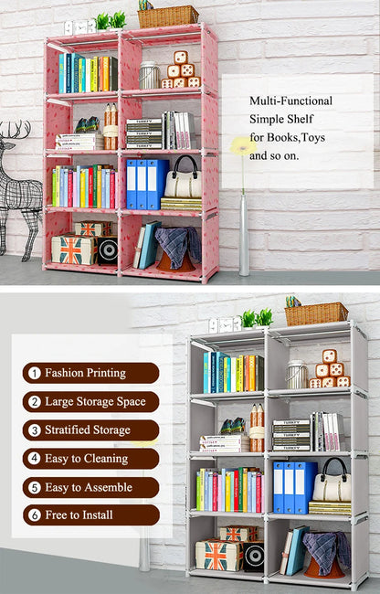 Bookcase Simple Bookshelf Easy Assembly Children Book Shelf Space-saving Sundries Organizer Rack Home Furniture Storage Holder