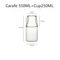400/550ml Bedside Cold Kettle Glass Cup Set Heat-resistant Water Jug Milk Juice Cup Bedroom Nightstand Glass Mouthwash Bottle