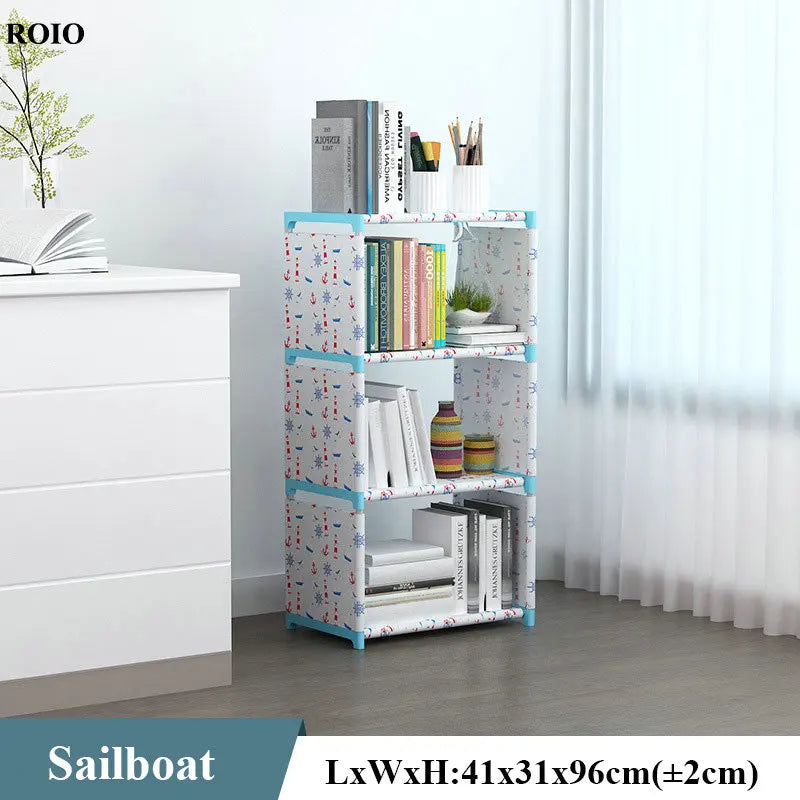 Bookcase Simple Bookshelf Easy Assembly Children Book Shelf Space-saving Sundries Organizer Rack Home Furniture Storage Holder