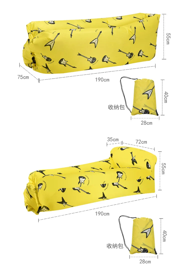 Outdoor Picnic Light Inflatable Sofa, Beach Bag, Camping Deck Chair, Portable Sofa, 200kg Load, Indoor