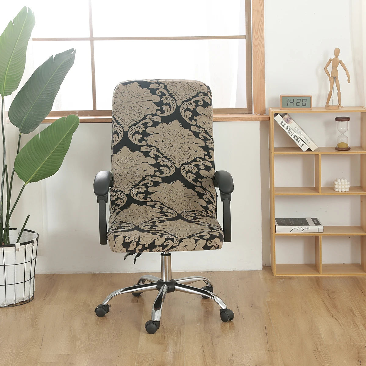 Computer Office Chair Cover Universal Chair Stretch Rotating Spandex Slipcovers Stretch Case for Swivel Chair Armchair Work Seat