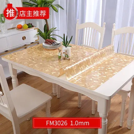 Hot Sale Black Flower Branch PVC Table Mat For Kitchen Dining Table 1.0mm Thick Oilproof Table Covers Protector Desk