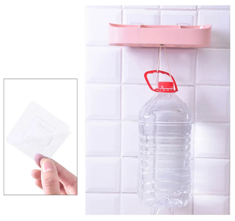 1PCS Double-sided Adhesive Wall Hook Wall Hook Hanger Strong Transparent Suction Cup Wall Storage Shelf for Kitchen Bathroom