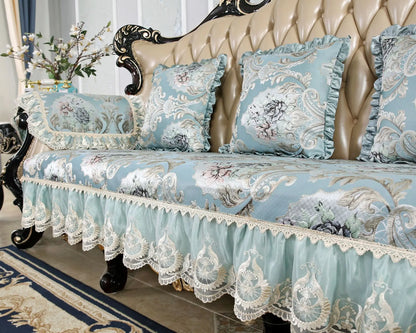 Modern High Quality Flower Embroider Sofa Towel Sofa Covers For Corner Sofa 1/2/3/4 Sectional Sofa Cover For Living Room Textile