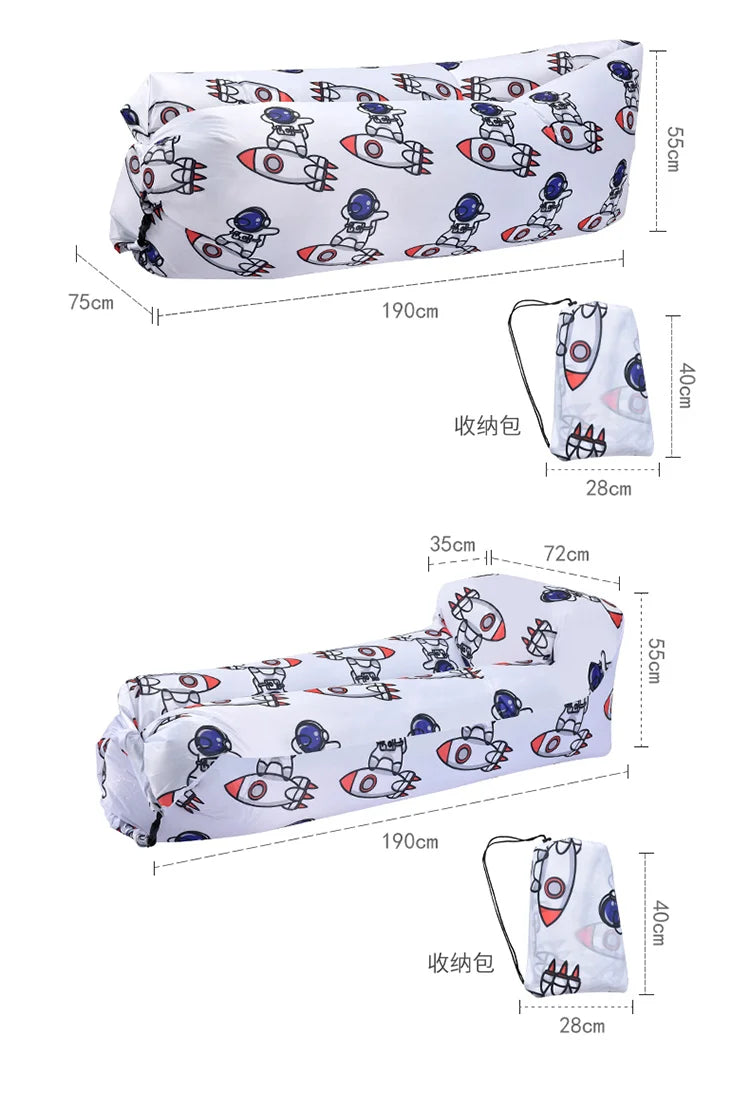 Outdoor Picnic Light Inflatable Sofa, Beach Bag, Camping Deck Chair, Portable Sofa, 200kg Load, Indoor