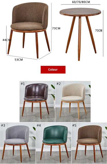 Dining Room Chairs Nordic Style Dining Table With Chairs Set Furniture Cotton Linen Solid Wood Hotel Kitchen Restaurant Stool