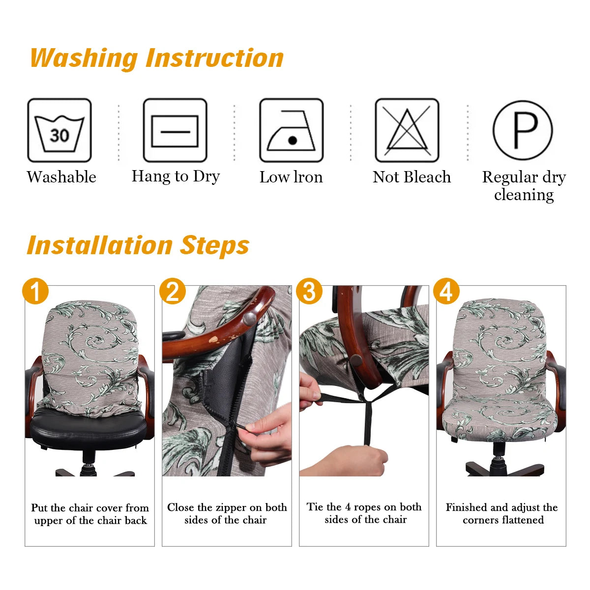 Computer Office Chair Cover Universal Chair Stretch Rotating Spandex Slipcovers Stretch Case for Swivel Chair Armchair Work Seat